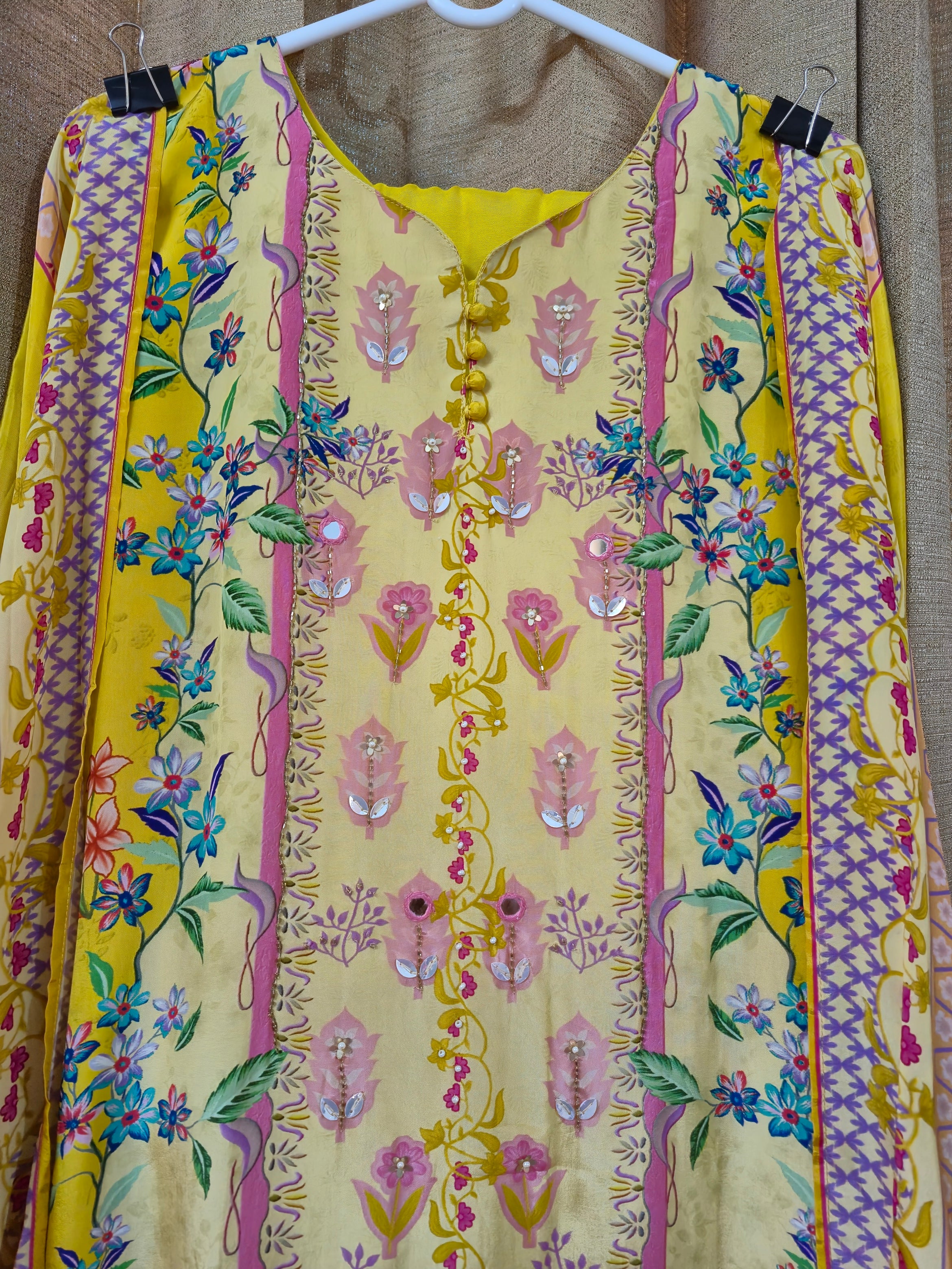 Lemon Bloom Handwork 3-Piece Suit Set