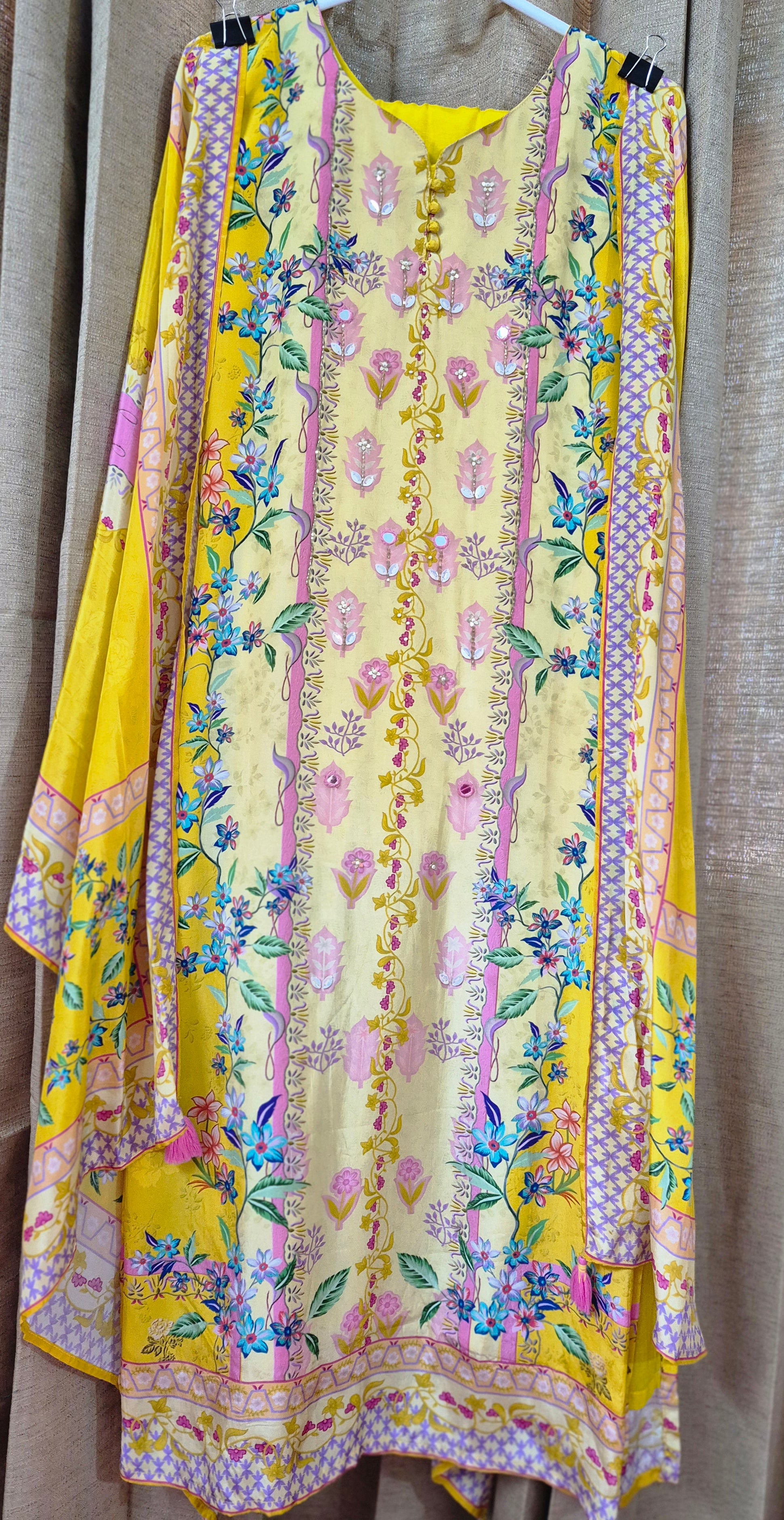 Lemon Bloom Handwork 3-Piece Suit Set