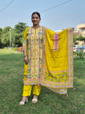 Lemon Bloom Handwork 3-Piece Suit Set